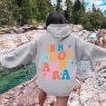 thumbnail image 4 of Graphic Print Hooded Sweatshirt for Everyday Comfort Women Casual Spring Fall Wear Women's Hoodies Sweatshirts Platform Competitor Reference Gray M, 4 of 4