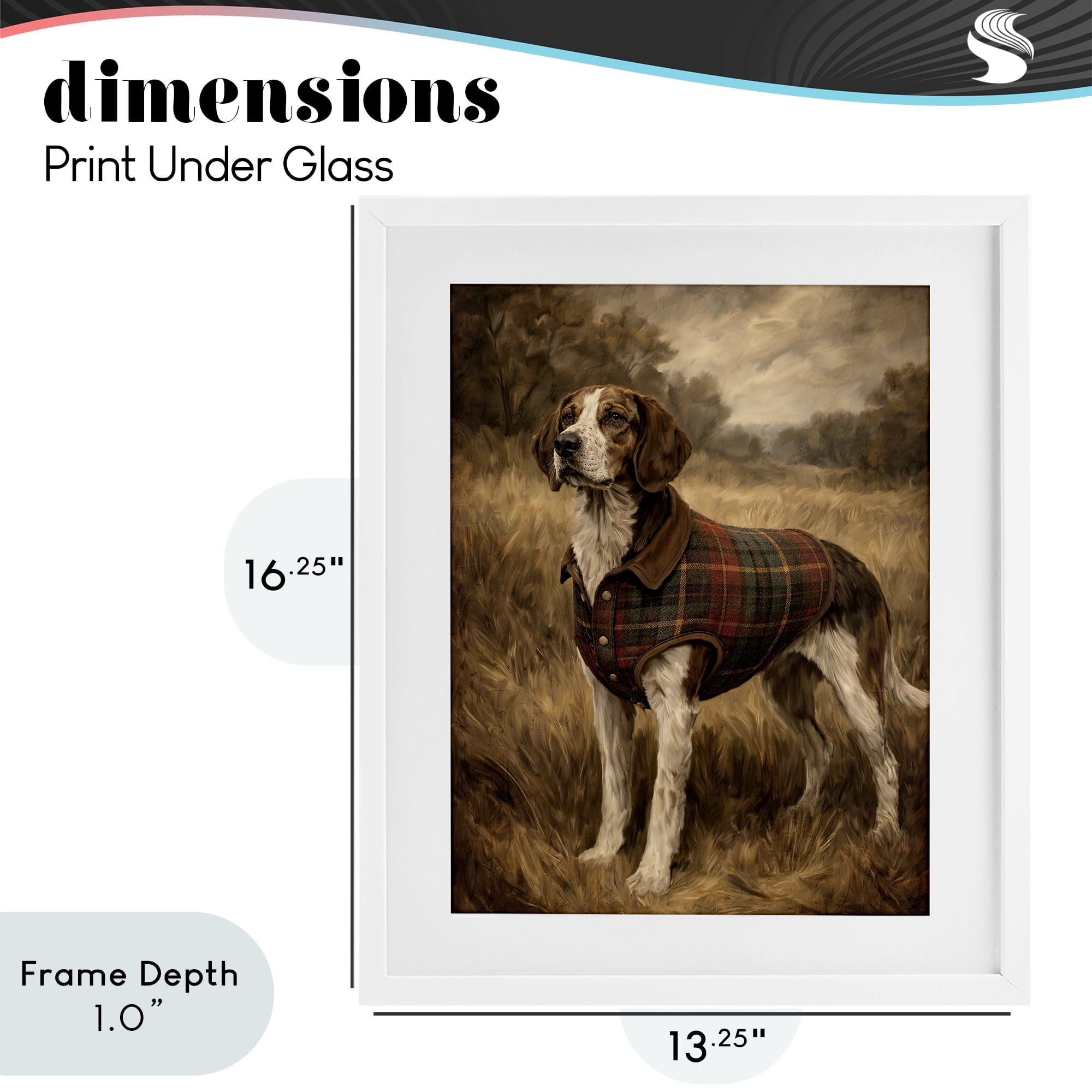 Stupell Industries Hunting Days Plaid Jacket Hound White Framed Print Under Glass, design by Kim Allen