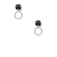 thumbnail image 2 of Delight Jewelry Silvertone Niece Eternity Ring Black Crystal Clip on Earrings, 2 of 5
