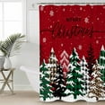 thumbnail image 2 of Small Stall Shower Curtain 36x72 Inch Narrow Half Size Red Tree Christmas Bath Curtains Bathroom Decor Xmas Tree Snowflake Plaid Waterproof Fabric Shower Curtain Set with Hooks 36 Inch, 2 of 6