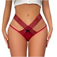 thumbnail image 2 of YWDJ Lace Thongs for Women Breathable Lightweight G String No Show Sexy Seamless Breathable Lace Hollow Strap Underwear Briefs Red S, 2 of 8