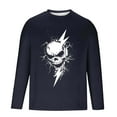 thumbnail image 5 of ZOYOEN Mens Halloween Ghost T Shirts- Long Sleeve Crewneck Casual Celebrate Cool Clothes Navy Size XL, 5 of 5