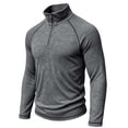thumbnail image 6 of Eiyaclvo Quarter Zip Pullover Sweater for Men Fall Winter Long Sleeve 1/4 Zipper Stand Collar Sweater Top Underwear Dark Gray XXXL, 6 of 8