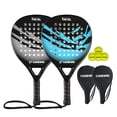 thumbnail image 1 of CAMEWIN 2 Palas de Pádel con Fundas, 2 Raquetas y 4 Pelotas,Kit de Raquetas para Pádel Fabricadas 100% Fibra de Carbono y Núcleo de Espuma Flexible de Memoria EVA, para Principiantes e Intermedios, 1 of 8