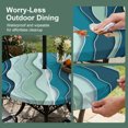 thumbnail image 5 of Round Outdoor Tablecloth with Umbrella Hole and Zipper, Teal Ombre Tablecloth with Elastic Waterproof, Abstract Art Moire Ocean Waves Patio Table Covers for 31" - 35" Picnic Pool Tables, 5 of 9