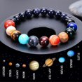 thumbnail image 1 of Universe Solar System Bracelet Natural Stone Eight Planets Bangle Jewelry Gift, 1 of 6
