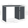 thumbnail image 7 of Charmma Garden Firewood Shed Anthracite 96.5"x38.6"x62.6" Galvanized Steel, 7 of 7