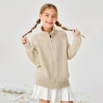 thumbnail image 2 of MEZZALL Kids Classic Solid Color Zip Front Cardigan Sweater Long Sleeve Jacket Long Sleeve Girls Boys Comfortable Knit Outerwear For Children Cute Clothes, 2 of 9