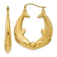 thumbnail image 2 of 14k Polished Dolphin Hoop Earrings, 2 of 5