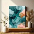 thumbnail image 6 of Abstract Teal Peach Ink Wash Canvas Print, Suitable for Living Room Bedroom Office Dining Room Hallway, 6 of 8