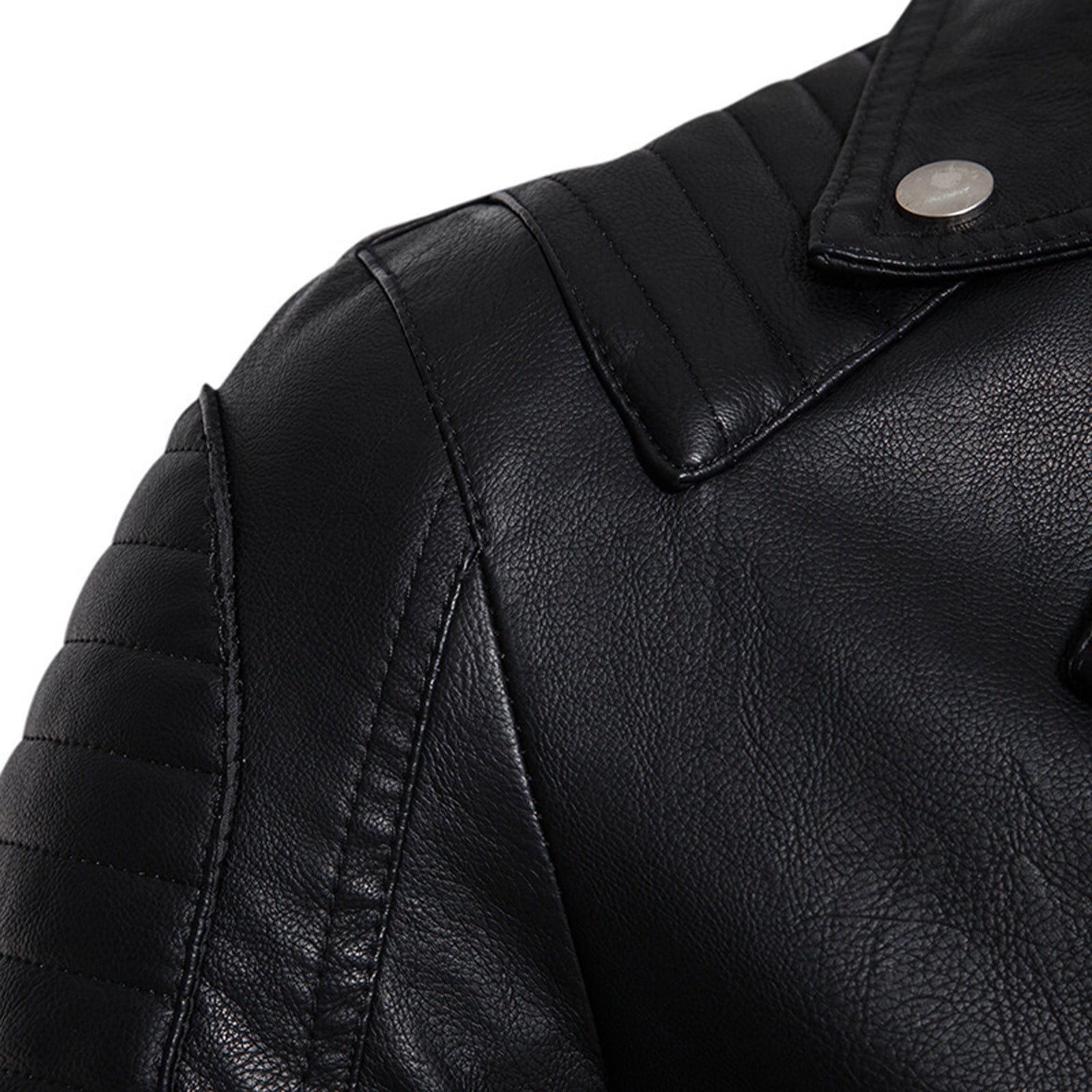 JIOEEH men jacket fashion Leather Jackets Lapel Winter Coat Long Men Sleeve  Vintage Coat Thicken Padded Men's Hoodies
