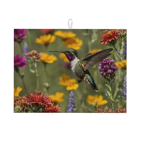 

Zeuib Humming Bird Dish Drainer Kitchen Counter Kitchen Drying Mat Heat Resistant Drainer Mats Easy to Clean Dish Rack Pad