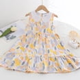 thumbnail image 3 of yoeyez Robes pour Enfants Filles 4-16 Fête Enfants Petites Filles Sans Manches Fleur à Étages Col Claudine Robe d'Été Volantée Fluide Maxi Robes Vacances Plage Fête Robes Blanc,6-7 Ans, 3 of 4