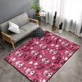 thumbnail image 2 of Area Rugs For Living Room Decor - Cartoon Cute Dog Rose Red Anti Slip Throw Washable Rugs 3x5 For Bedroom, Soft Indoor Carpet For Bedroom Living Room 60x39In, 2 of 5