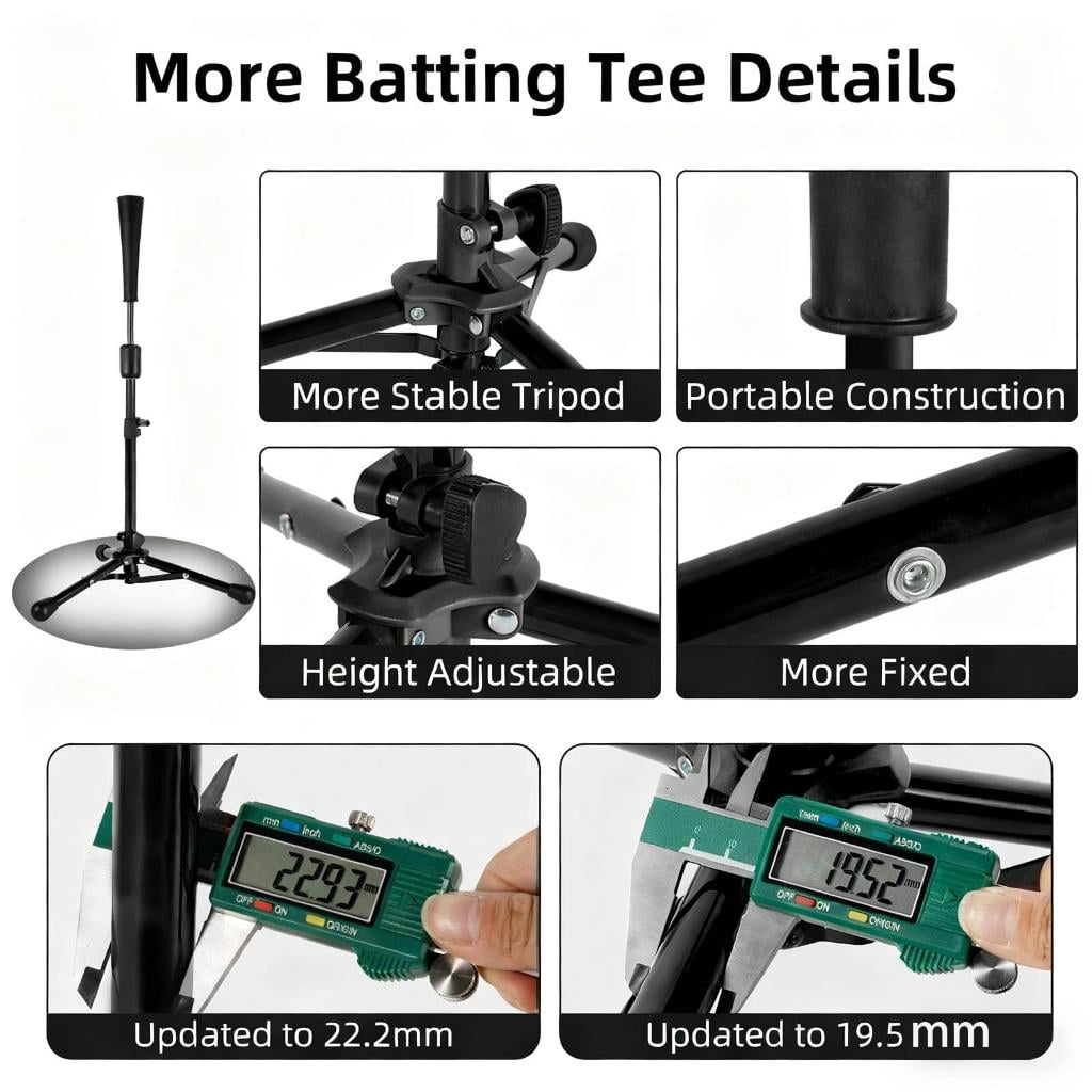 Osdhezcn Durability Baseball Training Tees With 3 Reinforced Ground Stakes Tripods Base And Quick Setups For Youth Player