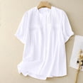 thumbnail image 2 of Xihbxyly Women 3/4 Sleeve Tops Women's 3/4 Cropped Sleeve Cotton Linen Top Summer Solid Color Crew Neck T-Shirt Plus Size Vintage Shirt Casual Loose Blouse Trendy Lightweight Soft Plus Size Tops, 2 of 5