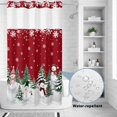 thumbnail image 4 of No Hook Shower Curtain with Built-in Rings - Red Snowman Christmas Washable Waterproof Fabric Bathroom Curtains for Hotel,Rentals, Stall 36 X 72 Inch , White Snowflake Xmas Tree, 4 of 9