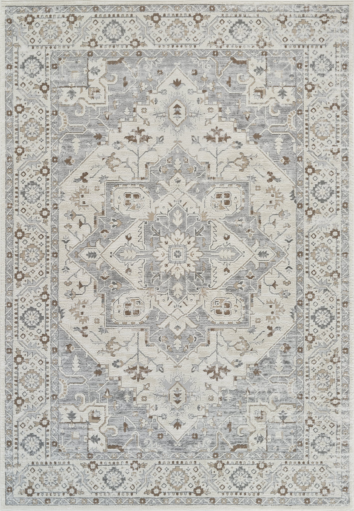 Rug Branch Nomad Persian Indoor Area Rug, Grey Beige, Oriental - Living Room, Bedroom, Dining Room, and Kitchen