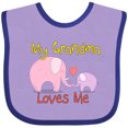 thumbnail image 3 of Inktastic My Grandma Loves Me Boys or Girls Baby Bib, 3 of 4