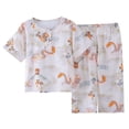 thumbnail image 2 of Girls Boys Outfits 2PC Comfy Casual Printed Short Sleeve Button Pullover Top Sets Loungwear Multicolor 3 6-9 Months, 2 of 7