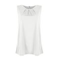 thumbnail image 4 of Tank Tops for Women Women's Fashion Round Neck Casual Solid Color Sleeveless Back Button T-Shirt Tank Top Kagetolytai White L, 4 of 5