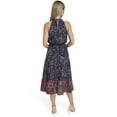 thumbnail image 4 of Falling Flowers Women's Ruffle Neck Midi Dress, Sizes XS-XL, 4 of 6