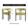 thumbnail image 5 of S-HOME Accent Armchairs in Green with Black Metal Frame, Set of 2 Dining Room Chairs, 5 of 7