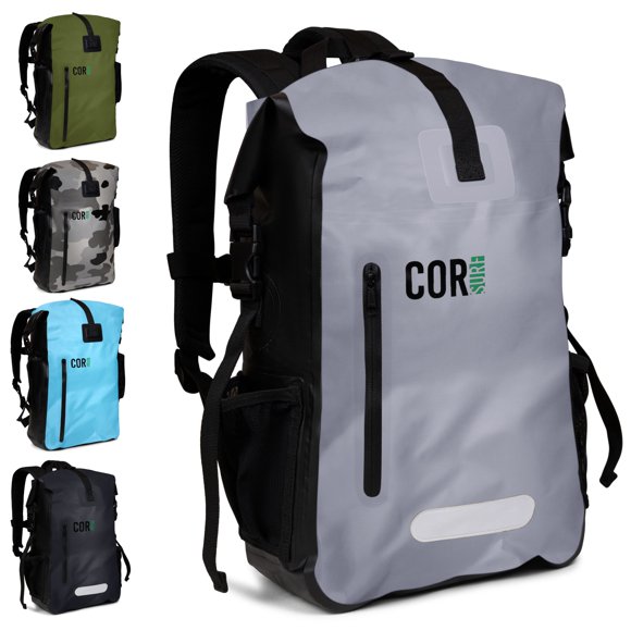 COR Surf Sac à Dos Robuste 100 % Imperméable et Sac à Dos Sec pour la Natation, le Bateau Ou le Kayak, Conception à Dessus Roulé avec Coutures Sonores Soudées et Pochette Rembourrée pour Ordinateur Portable (40 L, 21 x 15 x 8 Pouces)