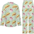 thumbnail image 6 of Top-kevin Womens Pajamas Set Croissant Pancake Strawberry Soft Long Sleeve Sleepwear Button Down Sets, 6 of 12