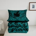 thumbnail image 5 of Erosebridal Damask Flower Bedding Sets Queen with Comforter, Teal Duvet Insert, Halloween Witch Bat Reversible Comforters & Duvets, Super Cozy Room Decoration, 3-Piece, 5 of 8