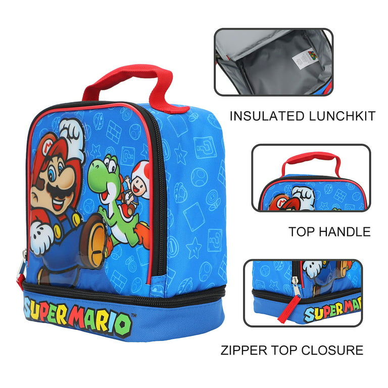 Super Mario Bros. Square Double Compartment Insulated Lunch Box
