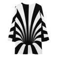 thumbnail image 3 of Optical n Black Hole Lines (Noir/blanc) Robe à Manches Longues Robe Violette Robe de Soirée de Luxe pour Femmes, 3 of 4