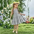 thumbnail image 2 of AHTJRT Girls Plaid Dress Lightweight Boho Beach Sundress Breathable Spaghetti Straps Dresses Travel Vacation Maxi Dress Gray 9 Years, 2 of 7