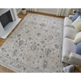 thumbnail image 5 of Feizy Pasha Transitional Floral & Botanical, Ivory/Taupe/Blue, 1'6" x 1'6" Swatch Stain Resistant Pet & Kid Friendly Bohemian & Eclectic Distressed Design Carpet for Living Dining Bed Room, 5 of 9