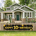 thumbnail image 5 of Golden Glittery 10th Birthday Banner with Balloon Star Firework Elements Backdrop Decoration for Birthday Party Celebrations Photography Props Happy Birthday Party Supplies Decorations, 5 of 7
