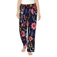 thumbnail image 2 of Kdxio Women's Comfy Stretch Dancing Skeletons Floral GardenPrint Drawstring Pajama Pants-Medium, 2 of 9