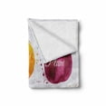 thumbnail image 2 of Fruit Soft Flannel Fleece Throw Blanket, Watercolor Grunge Background with Paint Splashes Peach Raspberry Plum and Orange, Cozy Plush for Indoor and Outdoor Use, 50" x 60", Multicolor, by Ambesonne, 2 of 6