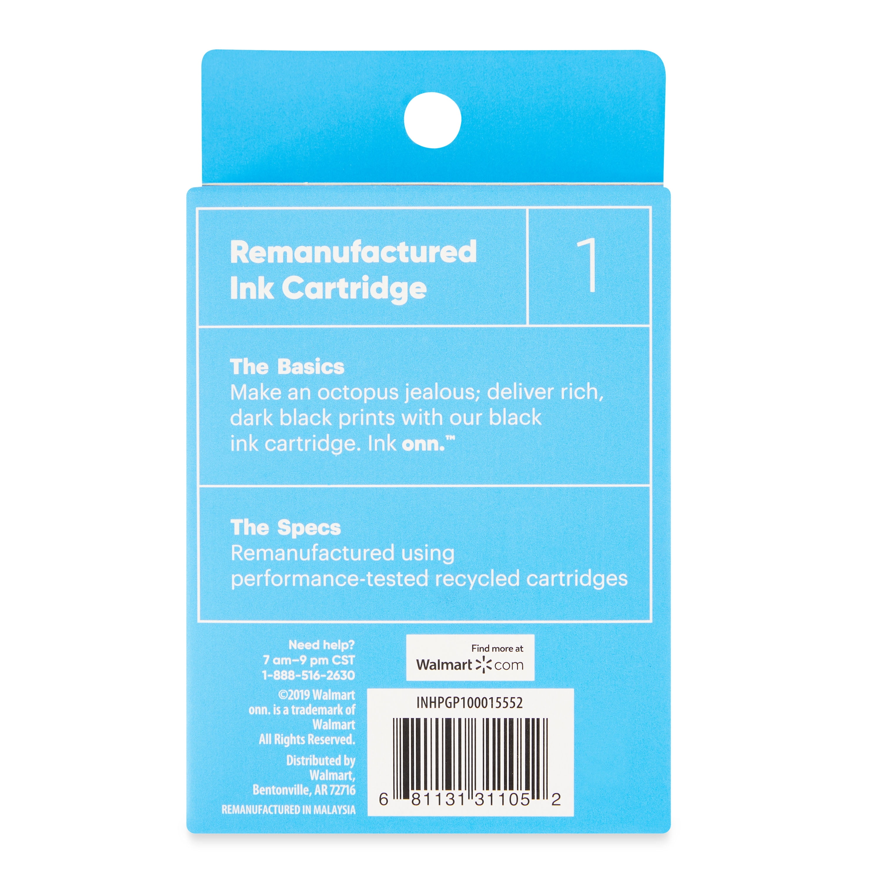 onn. Remanufactured 63XL HP Ink Cartridge, Black