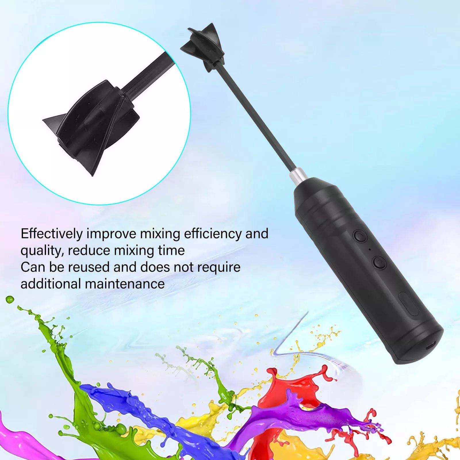 Rechargeable Epoxy Resin Blender for Handmade Arts, Easy-Clean Paddle, Long Battery Life