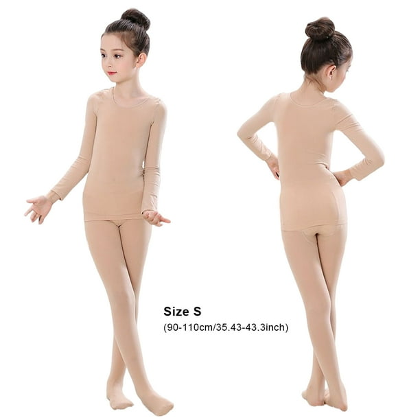 Spring Autumn Kids Thermal Underwear Set Cotton Girls Dance Long Johns Home  Office Dance Long Johns Inner Wear Warm Tops Bottom Slim for Children M 