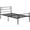 Black, variant on VECELO Twin Size Metal Bed Frame with Headboard, Modern Platform Bed/Mattress Foundation, Easy Assembly, White