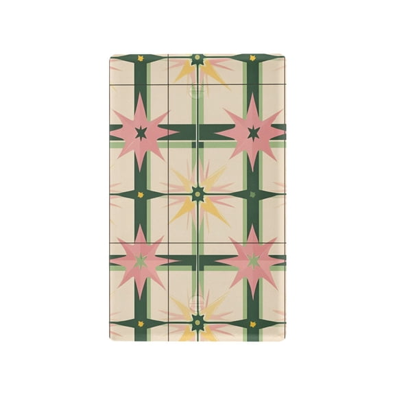Yayeee Blank Wall Plate Cover 1-Gang 4.5"x2.7" Home Unused Decorative Outlet, Retro Green Stars