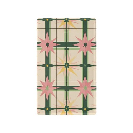 Yayeee Blank Wall Plate Cover 1-Gang 4.5"x2.7" Home Unused Decorative Outlet, Retro Green Stars