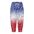 thumbnail image 5 of YDLCAFD Capris For Women Print Pants Bottom High Waist Drawstring Joggers, 5 of 5
