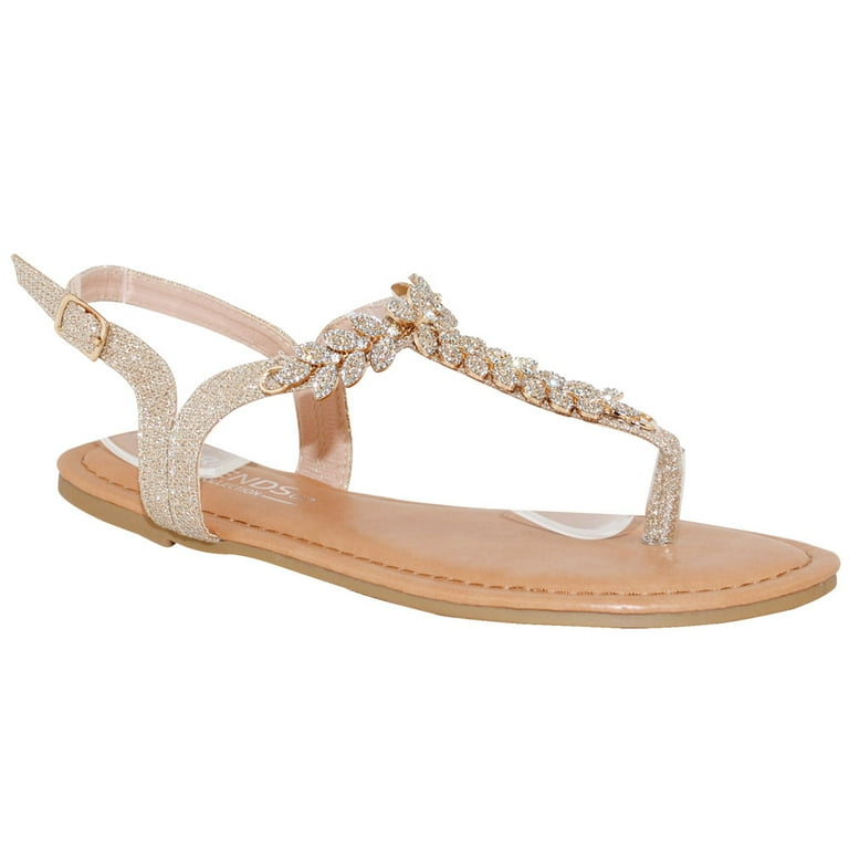 Champagne flat online sandals