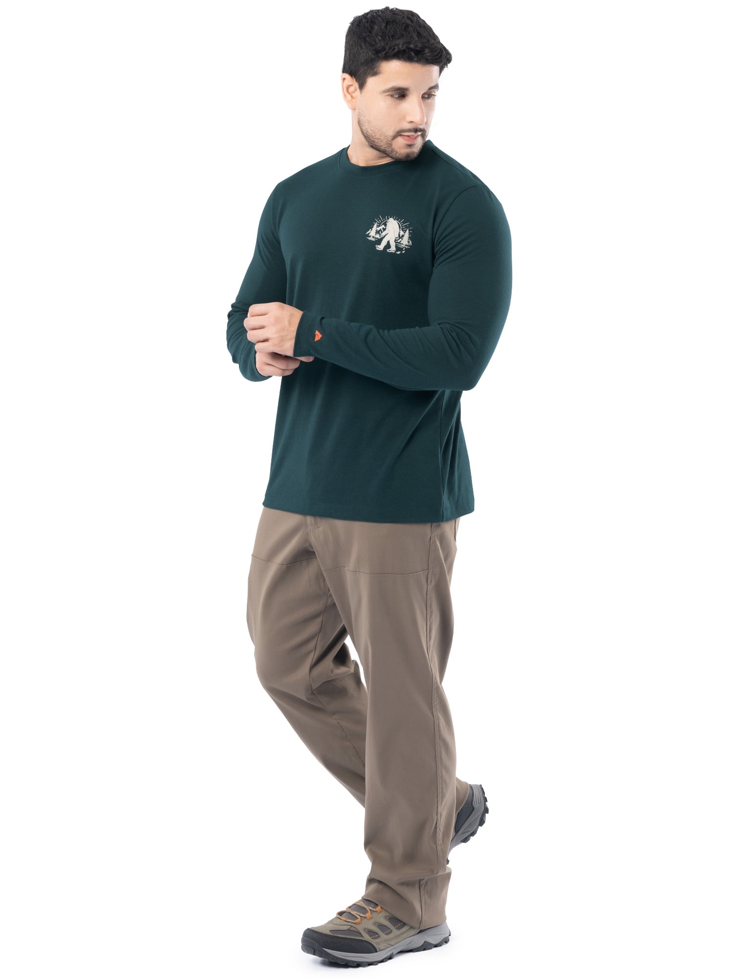 Ozark Trail Men's Active Graphic Tee with Long Sleeves, Sizes S-3XL