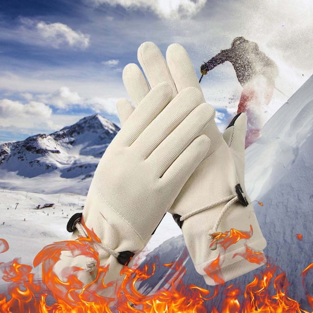 Gant de Course Gants pour Hommes Gants à Écran Tactile pour Hommes Gants Chauds d'Hiver pour Temps Froid Gants pour Femmes Gants de Course Chauds d'Hiver pour Hommes, Beige