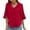 Red, variant on Tauxra Womens Dressy Casual Blouses 3/4 Sleeve V Neck Ruffle Tops Business Ladies Summer 2025 Trendy Work Shirt Red M