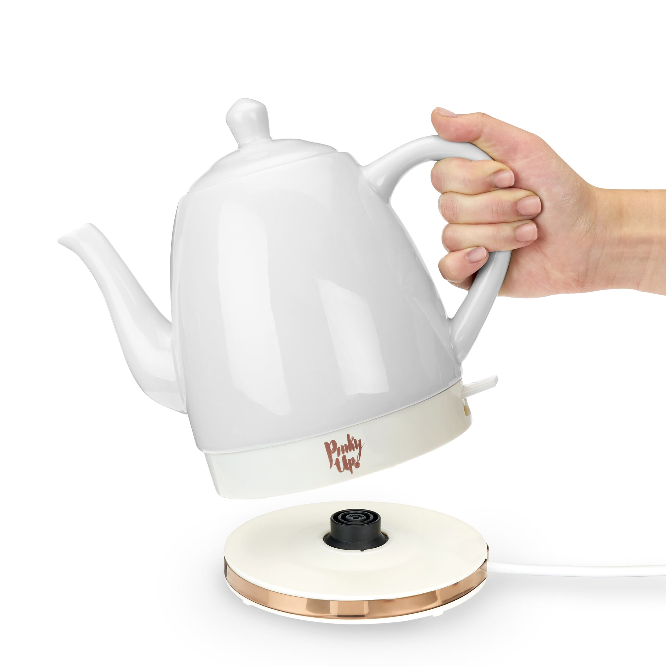Pink Up Noelle Ceramic Electric Kettle for Hot Tea and Coffee, 1.5L, Gray