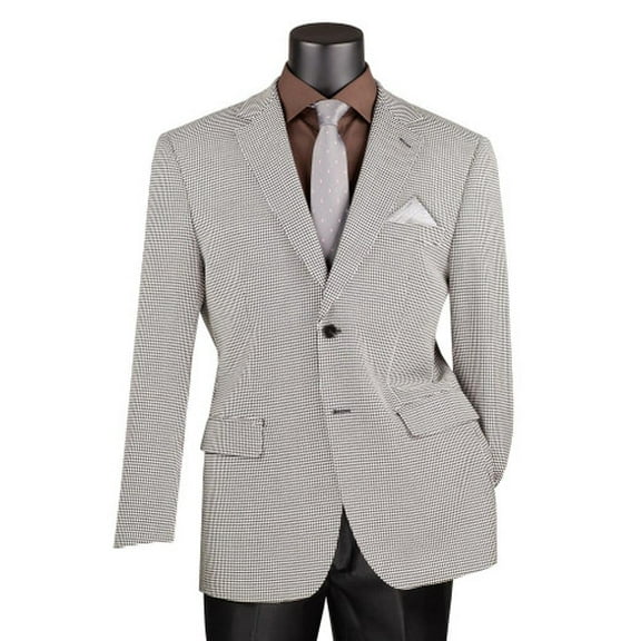 Mens Sport Coat Houndstooth Black and White Vinci BM-HT